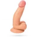 Realstick nude 581001 realistic vibrator with balls pvc natur suctioncup