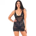 Vixson Lace Nightdress - Black