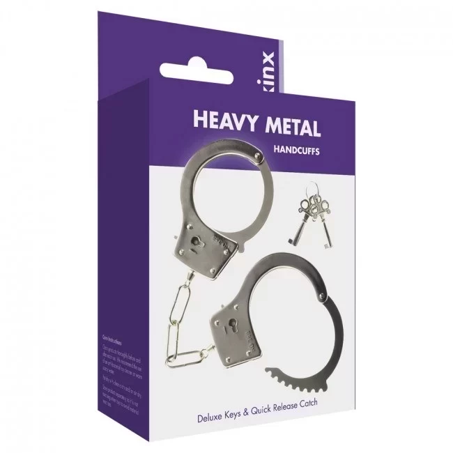 Kajdanki-Metal Handcuffs with 2 Deluxe Keys Was