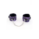 Kajdanki-MARCUS 711003 Hand cuffs with metal chain tracery syntetic purple bdsm Valentine day