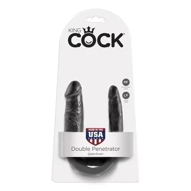 King cock u-shaped small double trouble - black