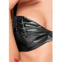 Wetlook bra with handmade pleats