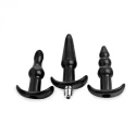 3 Piece Vibrating Anal Plug Set - Black