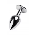 Toyfa Metal Anal plug metal with black crystal L 145g