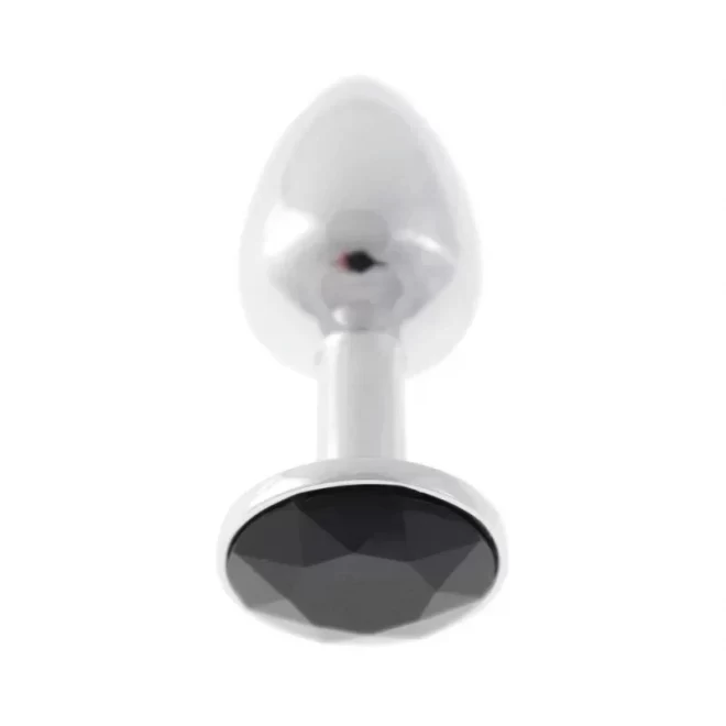 Toyfa Metal Anal plug metal with black crystal M 270g