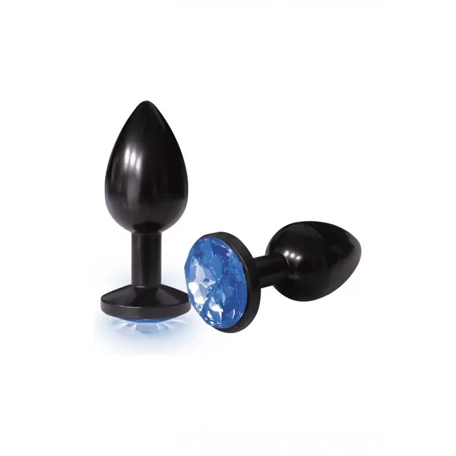Bejeweled annodized stainless steel plug - colbalt