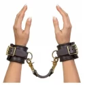 Coco de mer leather wrist cuffs s/m brown