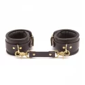 Coco de mer leather ankle cuffs brown