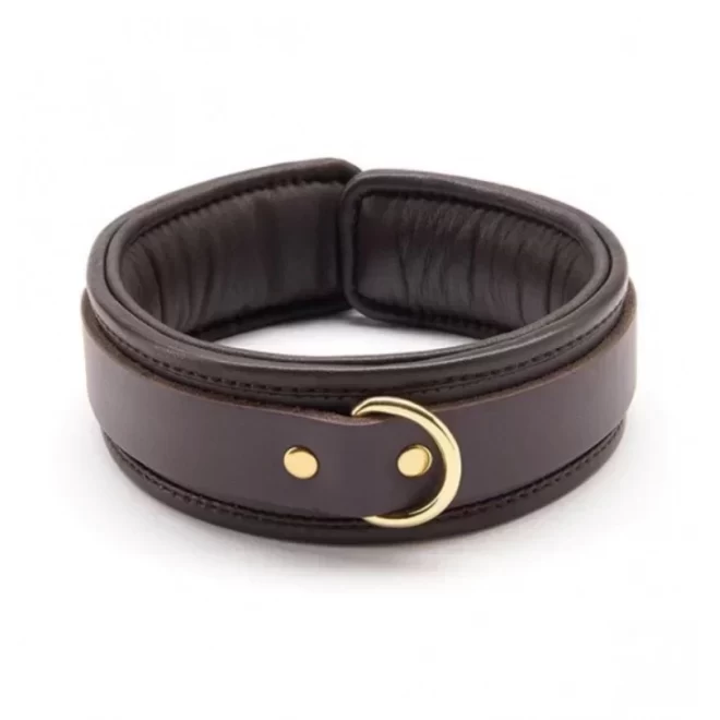 Coco de mer leather collar brown
