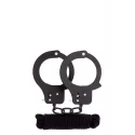 Bondx Metal Cuffs & Love Rope Set - Black