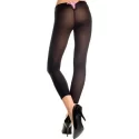 Basic Leggings With Pink Lacing - Black