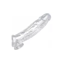 Realistic clear penis enhancer and ball stretcher - transparent