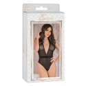 Deep plunge teddy w/ snap crotch