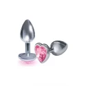 Bejeweled heart stainless steel plug