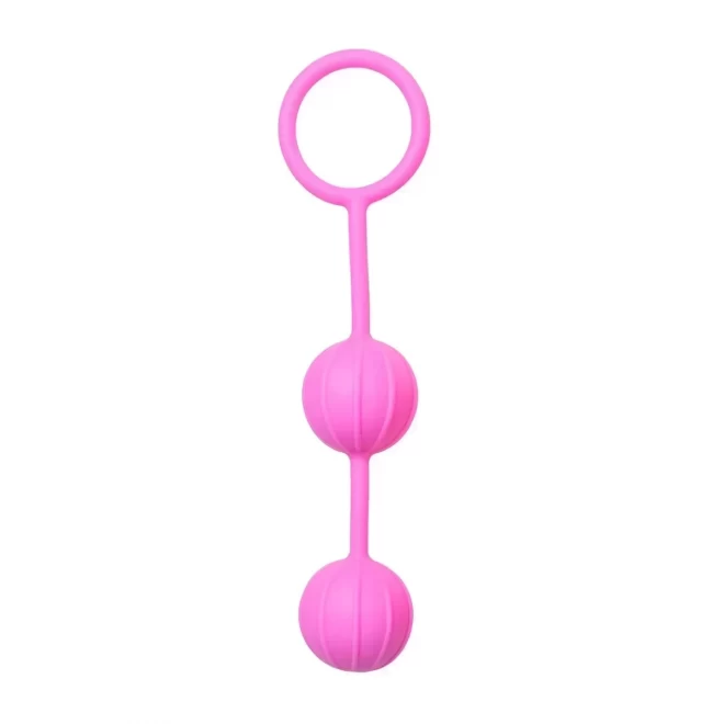 Easytoys Vertical Ribbed Geisha Balls - Pink