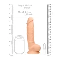 Silicone dildo with balls - 22,8 cm - brown