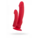 Black & Red, Double penetration vibrator, red, 19,5 cm