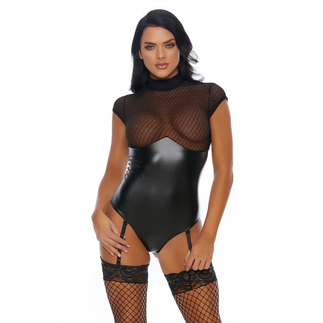 Sultry vixen teddy with garter straps