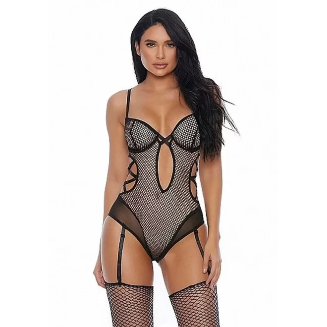 Caught in the feels teddy with garter straps
