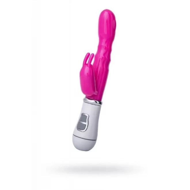 A-TOYS, Vibrator with clitoral stimulator, TPE, Pink, 20 cm