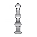 Mammoth 3 bumps glass dildo - clear