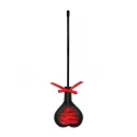 Ouch! crop heart black with red lace - small