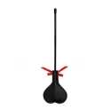Ouch! crop heart black with red lace - small