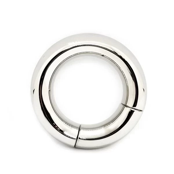 Stainless steel magnetic donut cock ring 40 mm.