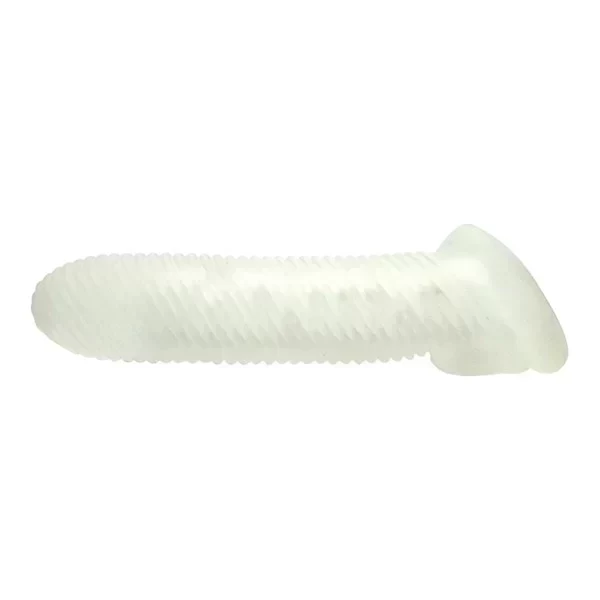 Almighty - ribbed cock sheath 18 cm. (7.00 inch) - clear