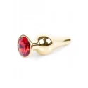 Plug-Jawellery Gold BUTT PLUG- Red