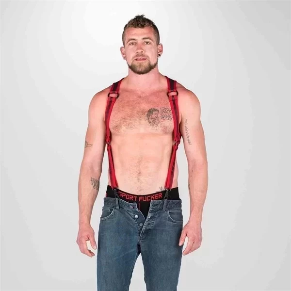 Neoprene heckler harness black / red - small / medium