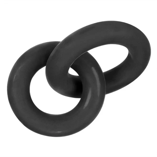 Hünkyjunk cock & ball rings duo-linked - black tar