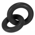 Hünkyjunk cock & ball rings duo-linked - black tar
