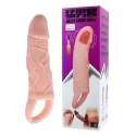 Men Extension Vibrating Penis Sleeve 13,5 x 3,5cm Flesh