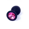 Plug-Jawellery Black Silikon PLUG Medium- Pink Diamond