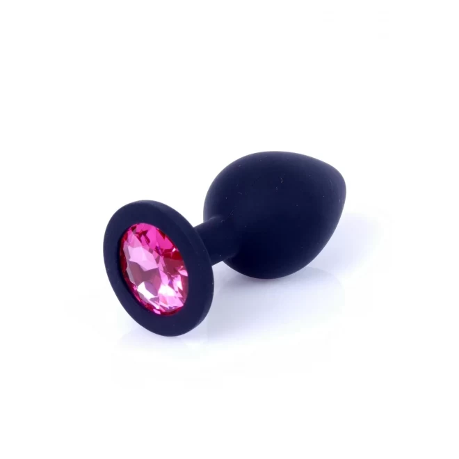 Plug-Jawellery Black Silikon PLUG Medium- Pink Diamond
