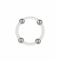 Steel Beaded Silicone Ring L