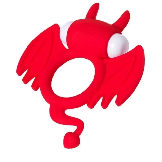 JOS SWEET DEVIL, Penis vibrating ring , silicone, red, 8.5 cm
