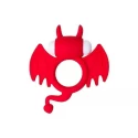 JOS SWEET DEVIL, Penis vibrating ring , silicone, red, 8.5 cm