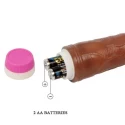 Vibrator - 1064 , PVC , 2AA Batteries, Color Brown