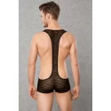 Men's Lace Bodysuit - Black