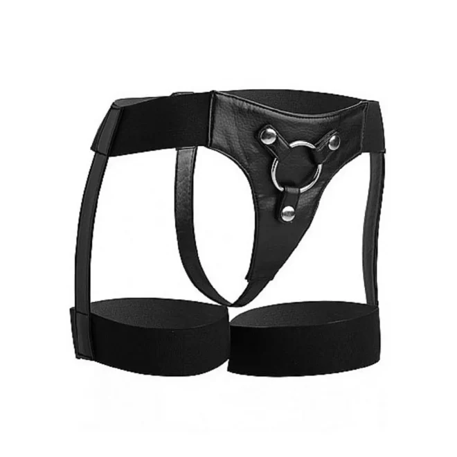 Bardot elastic strap on harness with thigh cuffs