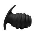 Hive ass tunnel 4" silicone ribbed hollow anal plug - large