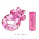 Vibration and condom ring Bear Pink