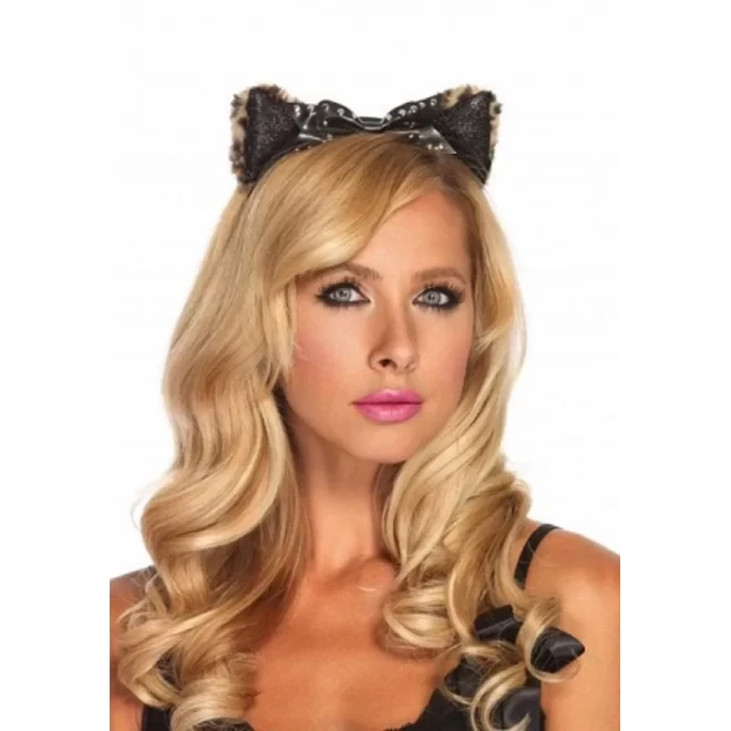Kocie uszy Plush Cheetah Ear Headband