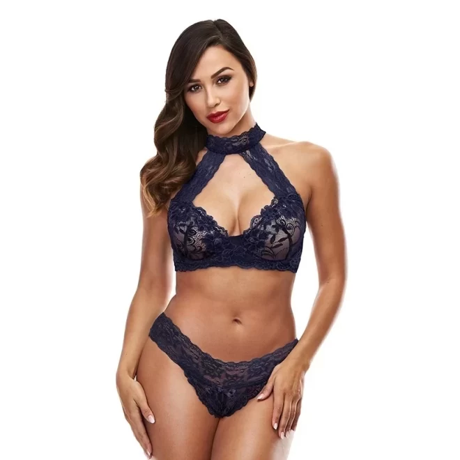 LACE HALTER BIKINI SET, M/L