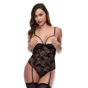 LACE TEDDY WITH GARTERS, M/L