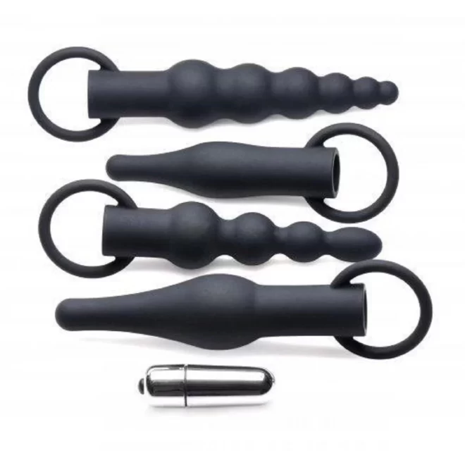 4-Piece Anal Plug Set With Bullet Vibrator