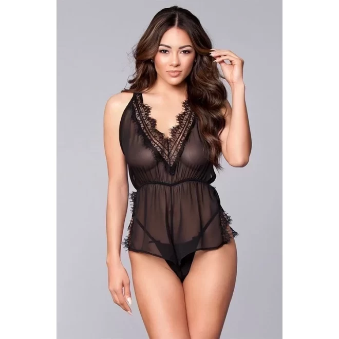 FAITH 1PC ROMPER BLACK, L