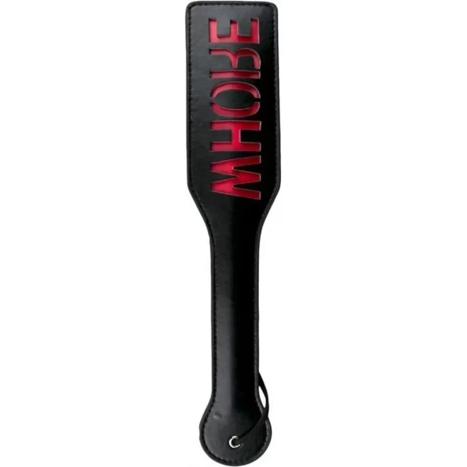 Black Leather Paddle - Whore